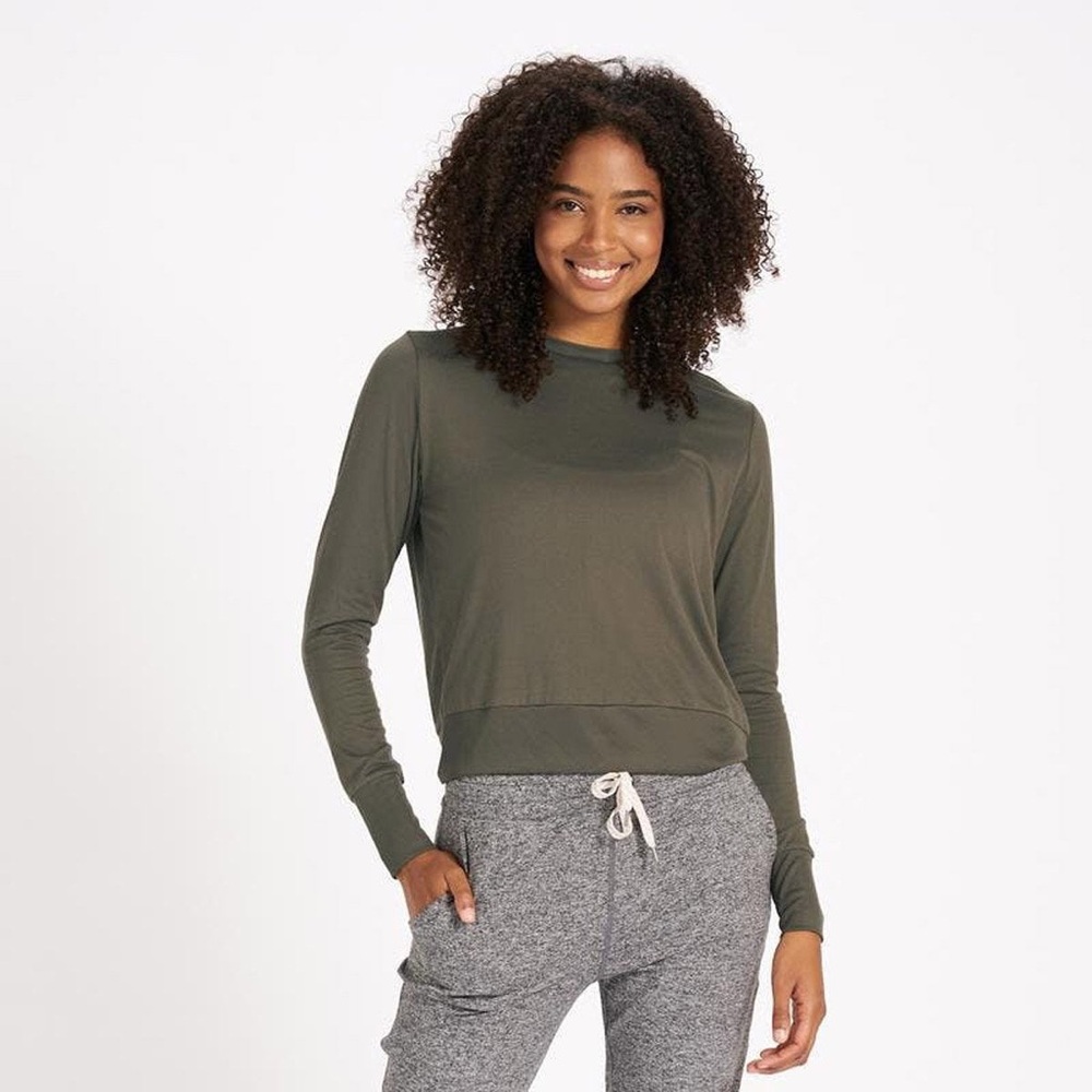 Vuori Daydream Crew Long Sleeve – Oregano | Size XL | Performance Active Tee